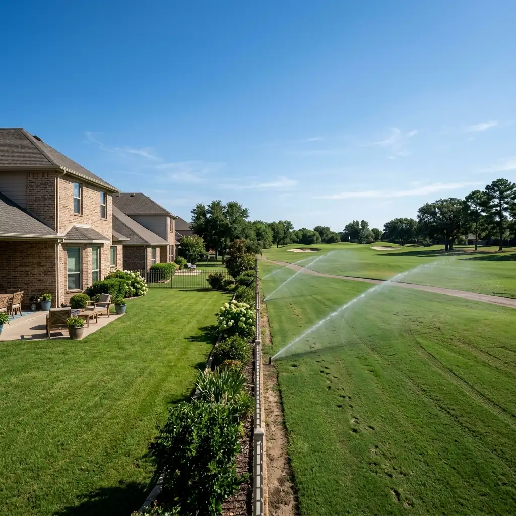 A home backing onto Country View Golf Course in Lancaster, the kind of property exposed to regional water damage risk